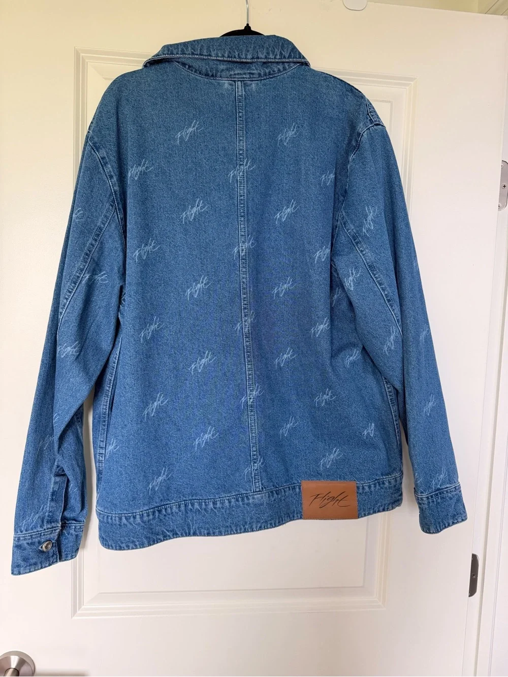 Jordan Flight Blue Denim Jacket with Subtle Script Details
